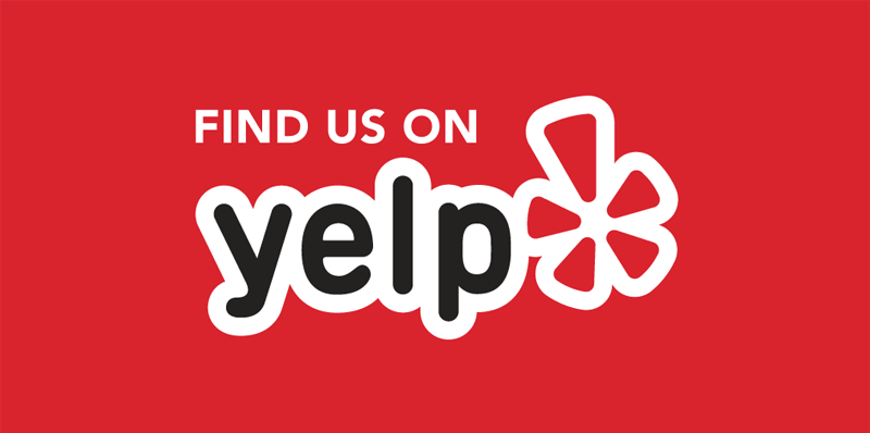 The Find Us On Yelp Logo. Visit Our Yelp Page. If You're A Customer, Leave A Review!